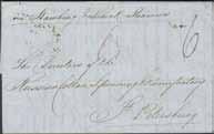 * 500:- Incoming cover dated Elseniore 2 Septbr 1851 sent via STETTIN 6.9 pr Prussischer Adler to St. Petersburg.