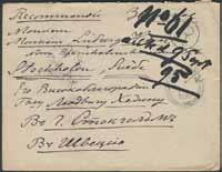 Petersburg 14.MAY.1841 per Dampfboot to Reval. Straight-line Reval arrival. * 500:- 1022K Incoming cover sent from LÜBECK 24.10.1847 pr Naslednik (Russian steamer) to 1023K 1024K St.