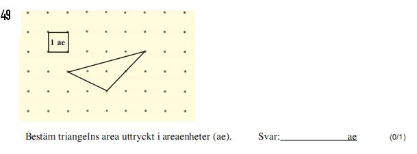 48. Sidan i en liksidig triangel är 5 dm. Hur stor area har triangeln? Ett av alternativen är rätt.