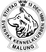 Välkommen till Malungs Kennelklubbs inofficiella utställning lördagen den 27 januari 2018 Folket Park Orrskogen, Malung Tack för din anmälan och varmt välkommen till vår utställning.