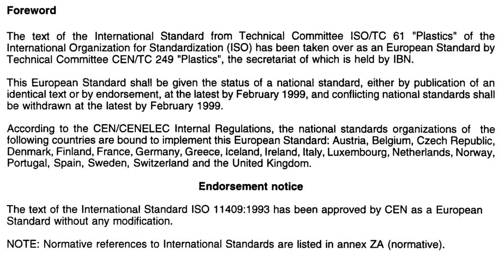 Page 2 EN ISO 11409:1998
