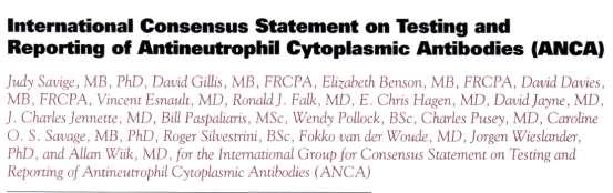 21 Consensus dokument för ANCA testning Alla prov