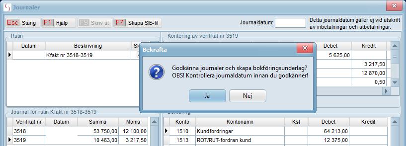 Observera att ändrade arbetskostnader på ordern efter att du skapat slutfaktura kräver manuell ändring av rot/rut-avdraget under Registrera ROT/RUT-avdrag inne på aktuell order för att få med rätt