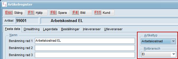 Konteringskoder För att kunna kreditera ROT/RUT-avdrag och hantera avvisade ROT/RUT-avdrag från Skatteverket i programmet måste du ha konteringskoder upplagda.