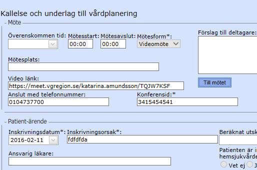 Anslut till Skype-möte via KLARA SVPL Webb 1. Klicka på knappen Till mötet i Kallelsen i KLARA SVPL och du kopplas till mötet. 2.