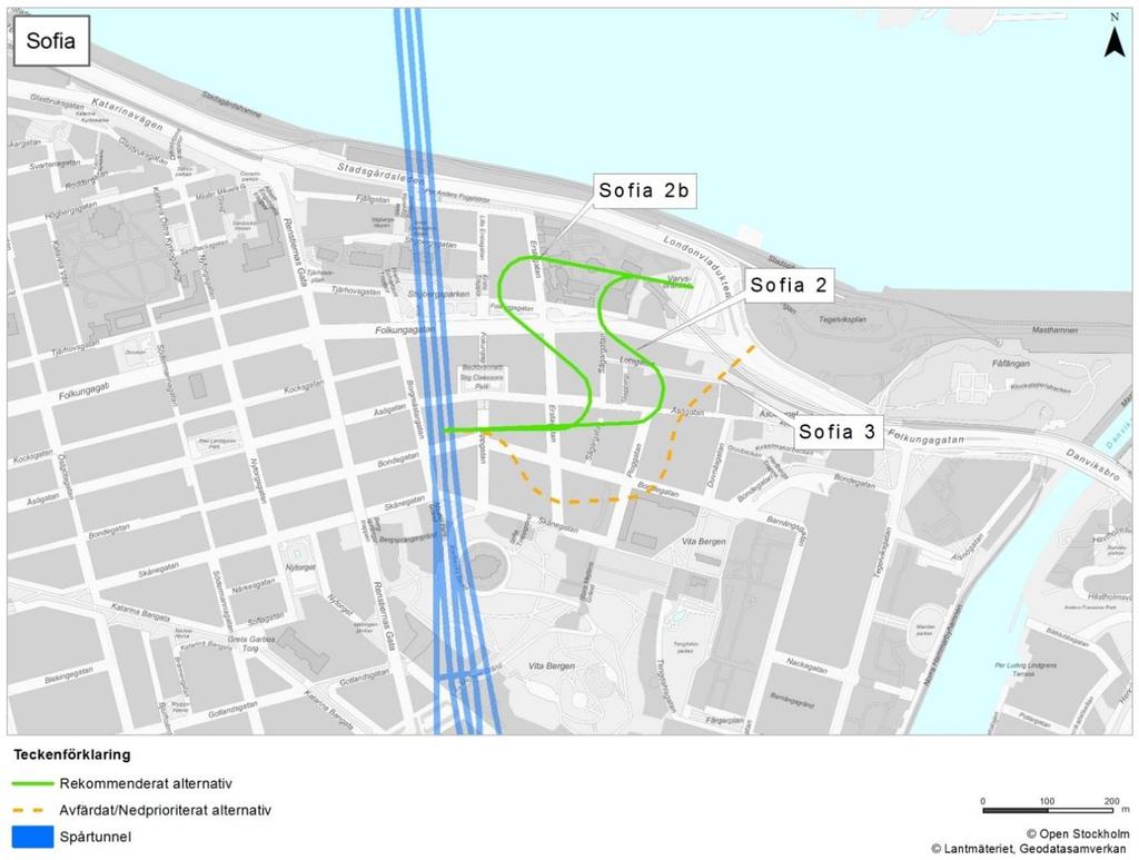 3 Fördjupad analys Den preliminära produktionsplaneringen har tagit fram översiktliga bedömningar av mängden bergmassor (entreprenadberg) som produceras och ska transporteras från varje arbetstunnel.