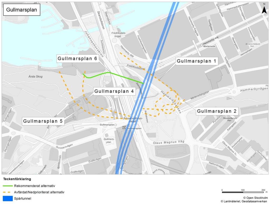 Den samlade bedömningen är att nummer 2b Skvaltan rekommenderas för fortsatt projektering och utredning.