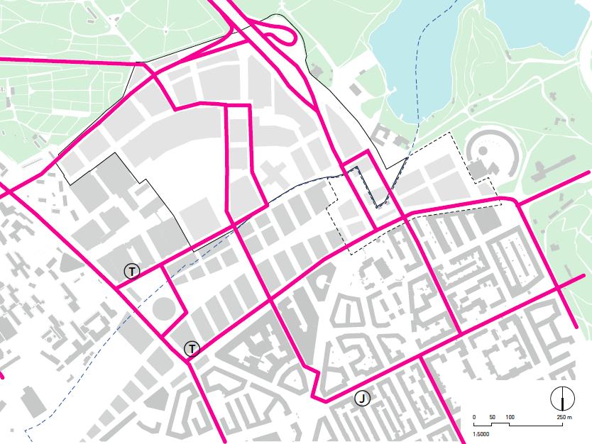 Exploateringskontoret AvdelningenförStoraprojekt Hagastaden TrafikPM HAG02/1 Sid13(17 Kollektivtrafik Programområdet kommer att kollektivtrafikförsörjas av busstrafik.