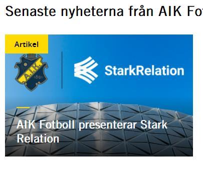 Vi har över 500 företag som köper biljetter, premiumprodukter mm av AIK Fotboll.