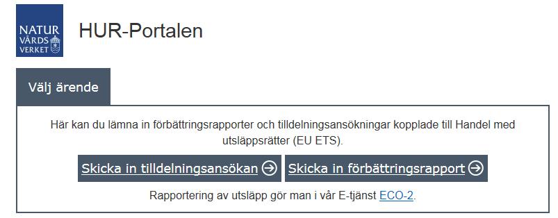 2. HUR-portalen Alla typer av tilldelningsansökningar (nya anläggningar, kapacitetsändringar, ändrad aktivitet och stängning) ska skickas in via HUR-portalen. HUR-portalen nås via följande länk.