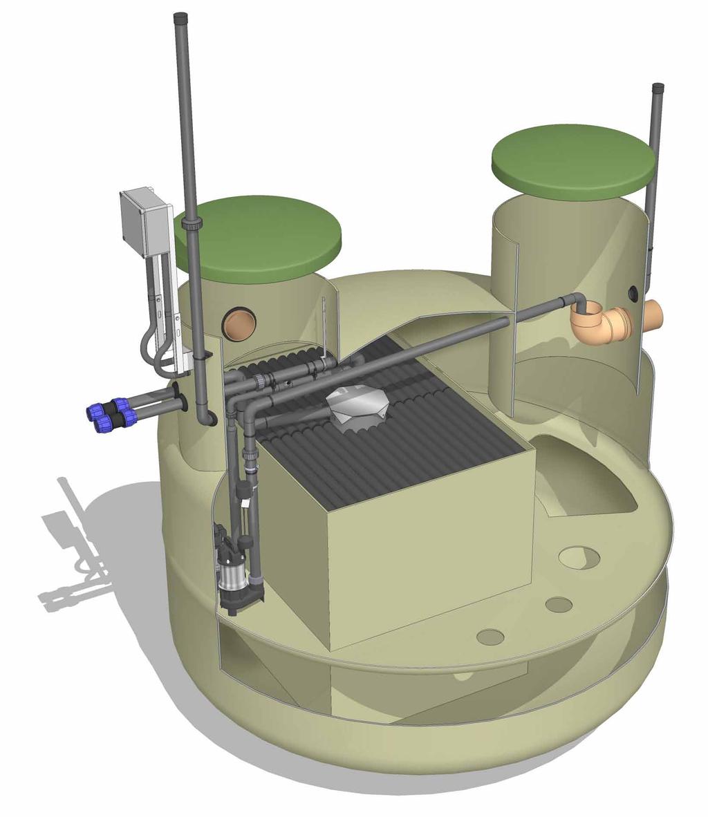 BAGA biotank Installationsanvisning Lång pumptid för Slamreturpump P3 till Easy. Kontrollampa lyser rött och felkod 2.6.7 visas i displayen. Trasig pump P3 i botten av BioTank.