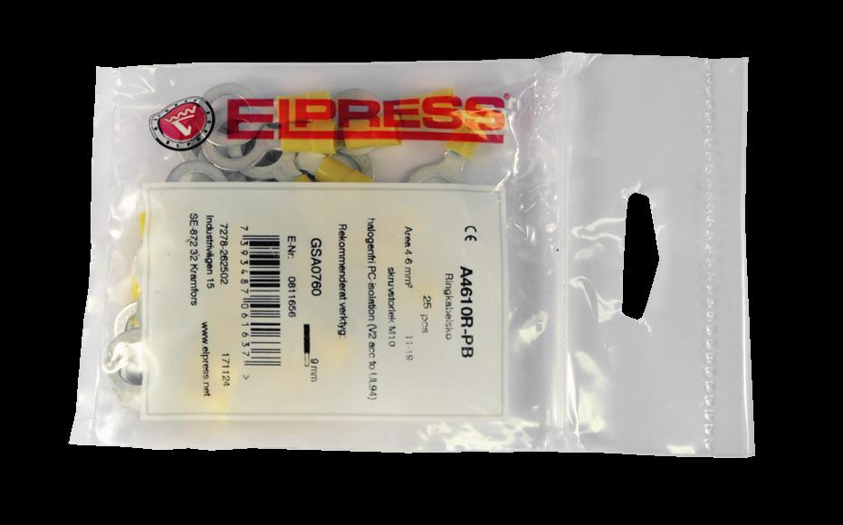 pressverktyg EEB0160 0,1-6 mm 2, trapetspressning Lättare hitta Elpress isolerade kabelskor i butik hos din grossist F ör dig som använder Elpress isolerade kabelskor ska det nu bli enklare och mer