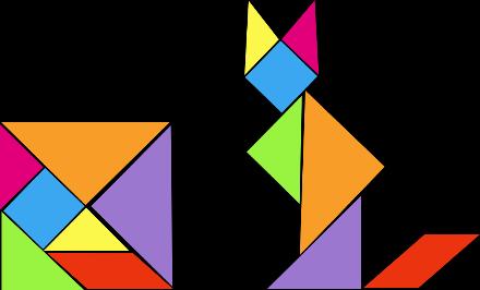 Tangent Tangent tangent Tangram Tangram (Chinese puzzle made by cutting a square into five triangles, a square, and a rhombus.