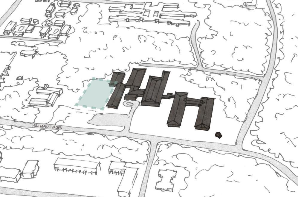 Föreslagen bebyggelse Vårdboende (Källbogården) Detaljplanen medger att marken används för någon typ av vård, men även bostäder med visst inslag av vård såsom gruppbostad etc.