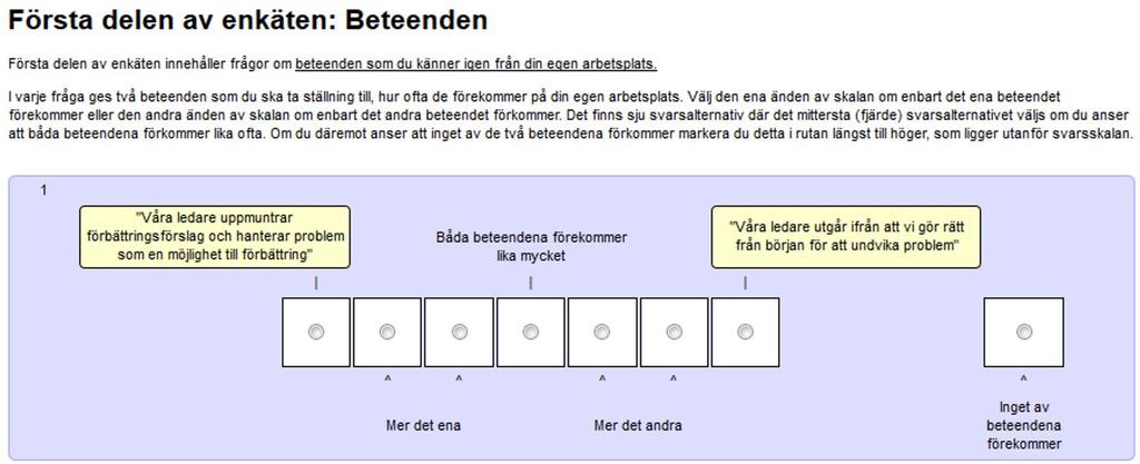 Enkätens två delar Del 1 Del 1: 13