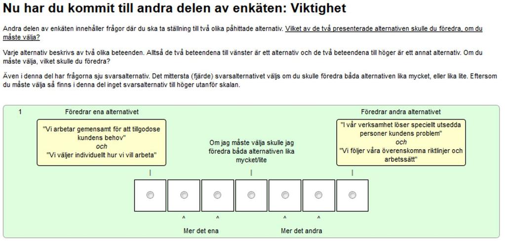 Enkätens två delar Del 2 Del 2: 15