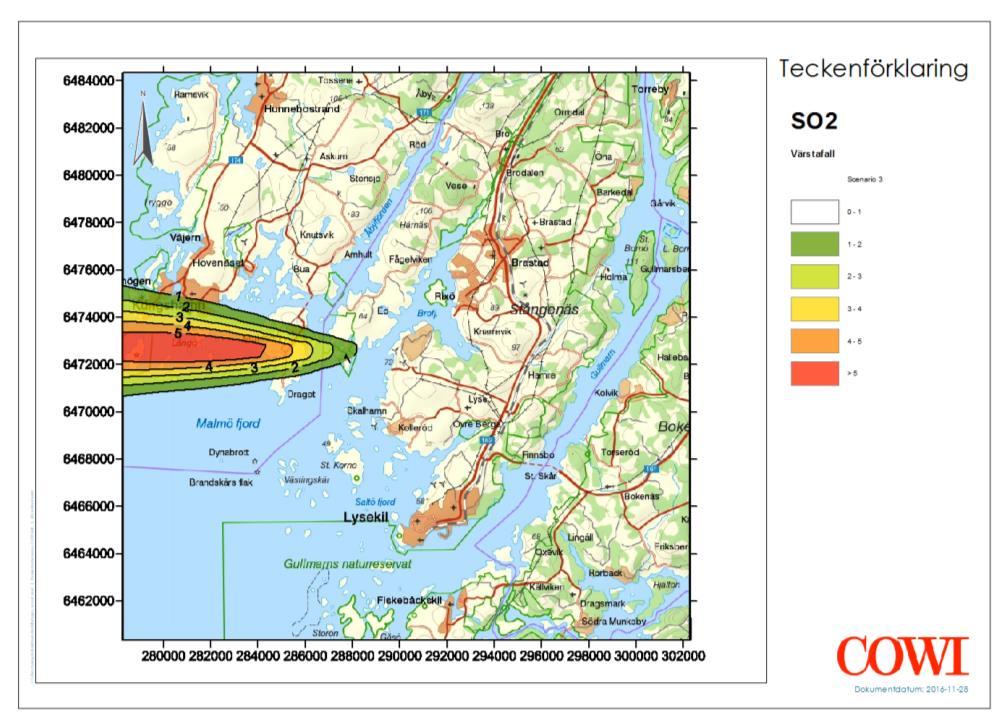 12 RAPPORT LUFT Figur 6: Värsta fall scenario 3 (utsläpp endast från ROCC-fackl