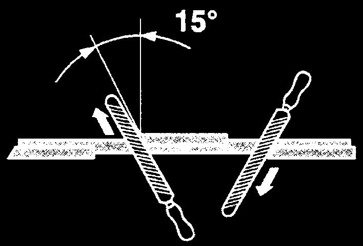 Pravilno oštrenje noža omogućuje maksimalnu djelotvornost trimera. Da bi ste naoštrili zupce koristite turpiju odnosno brus: vršite kratke pokrete, poštujući kutove i dimenzije navedene na sl. 72-73.