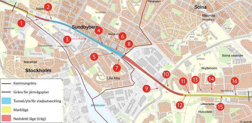 14 av 58 o o Separationsåtgärder framför byggnader uppförs i områden med förhöjda risknivåer för att skydda mot olycka.