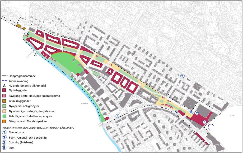 17 av 58 Figur 8. Översiktlig skiss över möjlig ny bebyggelse i Sundbyberg. Källa: [15] I Figur 9 redovisas översiktliga skisser på möjlig utformning av bebyggelse intill tunneln genom Sundbyberg.