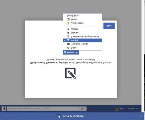 befintligt album När du delar till Facebook för första gången visas en