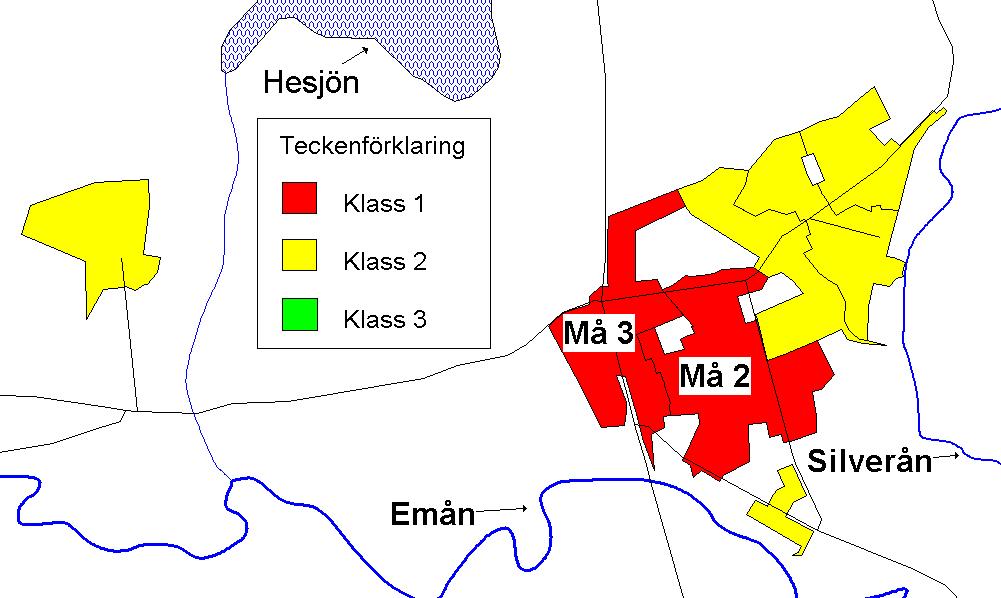 ificeringspoäng V 1 51 1 V 18 46 2 V 3 44 2 ificeringsklass Tabell 27. n med högst klassificeringspoäng i Virserum. 3.4.3 Målilla Utförd dagvattenklassificering i Målilla fick följande resultat (se figur 3).