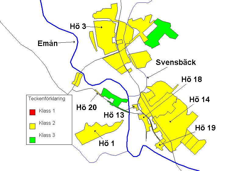 kommer uppskattningsvis 577 kilo föroreningar från Vägverkets dagvattennät i Fågelfors. Vägverkets dagvattennät är uppdelat i minst två utlopp. Få 4 78 Få 3 71 Tabell 16.