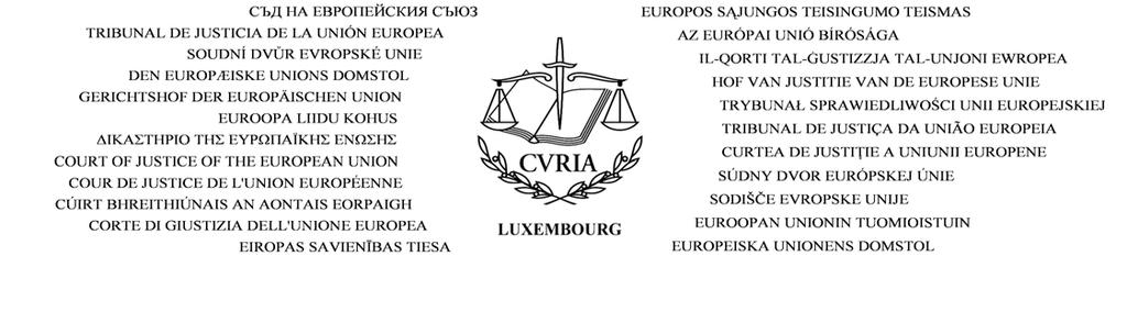 ANVÄNDARVILLKOR FÖR E-CURIA tillämpliga på parternas företrädare 1. E-Curia är ett datasystem som gör det möjligt att ge in inlagor och delge inlagor, domar och beslut elektroniskt.
