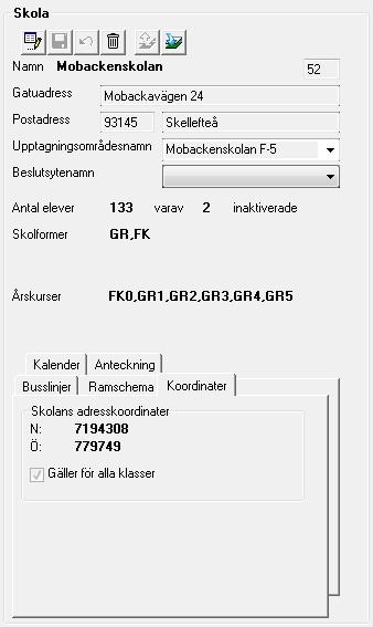 Om det, som i det här exemplet, inte var den önskade skolan, tryck på tangenten Enter för att bläddra igenom alla skolor som matchar sökkriteriet.