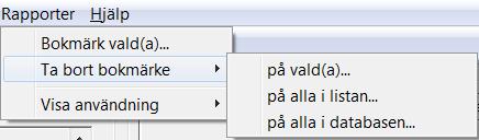 Formuläret Bokmärken öppnas. Markera ett bokmärke som vald elev/valda elever i listan kommer att få. Tryck på OK.