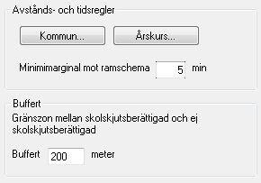 Med Minimarginal mot ramschema ställs in en minimitid mot aktuellt ramschema in för när en tur skall kopplas till elever. T.ex.