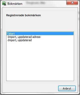 med den gula bakgrunden. Nu visas texten Klicka för att se bokmärken. Klicka på Bokmärkes-texten för att få fram formuläret Bokmärken.