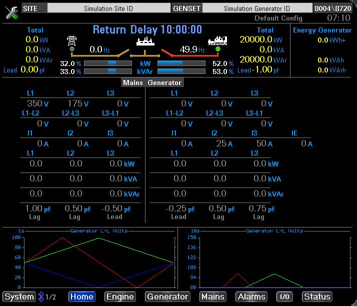 Controls and Indications HOME DISPLAY Startsidan anser DSE8xxx styrenheten visas när ingen annan sida har valts.