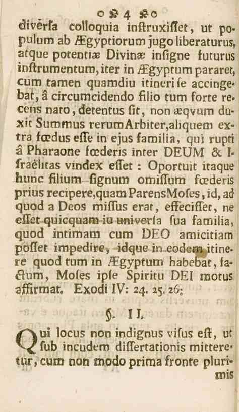 4 divérfa colloquia inftruxiffet, ur populum ab /Egyptiorum jugoliberaturus, atque potenta Oivina?