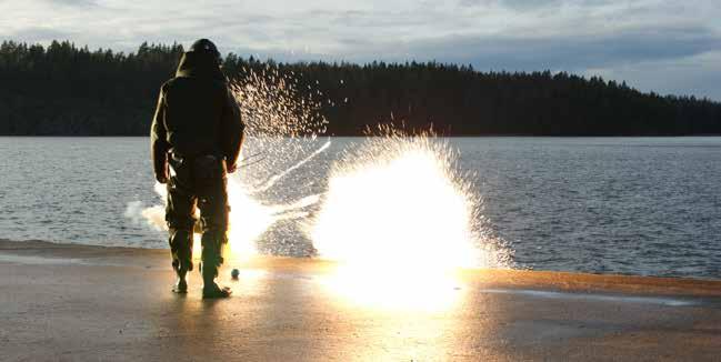 Pionjärlinjen P å Underofficersskolans pionjärlinje får man lära sig grunderna i sprängning, röjning och minering. Dessutom får man grundläggande ledarskapskunskaper inom pionjärvapenslaget.