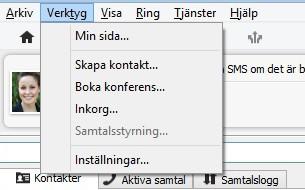 6.5. Alternativ Alternativmenyn är indelad i tre områden, serverinställningar, ljudinställningar och allmänna inställningar. Alternativmenyn nås genom att välja Verktyg> Inställningar i menyn. 6.5.1.