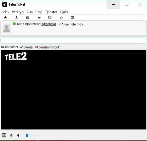 1.2. Starta programmet Du hittar programmet, Tele2 Vxl, i startmenyn under mappen Tele 2.