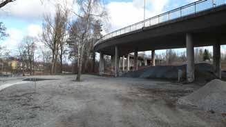 Möjlighet för boende i Hagaberg och Norslund att lättare och säkrare ta sig till vattnet till fots eller på cykel åstadkoms genom en mer direkt gångväg från bostadsområdena ner mot ån.