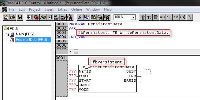 Skriv namnet ovan funktionsblocket och tryck på Enter, deklarera variabeln