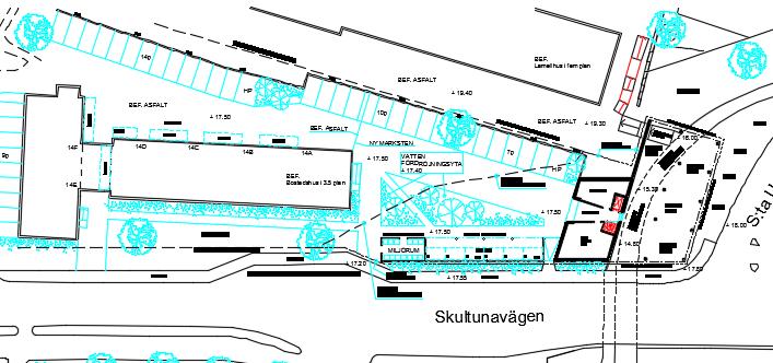 Norrmalm 4 3 (6) Dagvattensituation efter exploatering Tabell 2 - Dagvattenflöden vid ett 10 års regn med varaktigheten 10 min, efter exploateringen Mark i planområdet Area (m 2 ) Red area (m 2 )