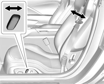 Säten och säkerhetssystem 55 Luta tillbaka ryggstöd Ställa in ryggstödet:. Vrid reglagets övre del bakåt för att luta bakåt.. Vrid reglagets övre del framåt för att resa upp.