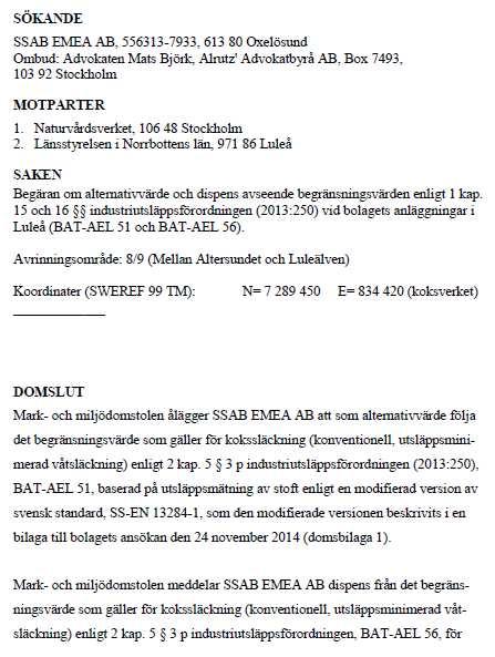 MMD Umeå, mål M 3021-14 Naturvårdsverket