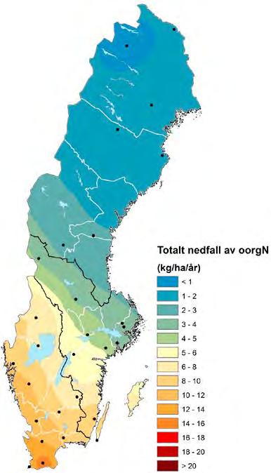 Påverkan på landmiljön (precisering 2) Även ekosystem på land kan påverkas när halterna av övergödande ämnen blir alltför höga.