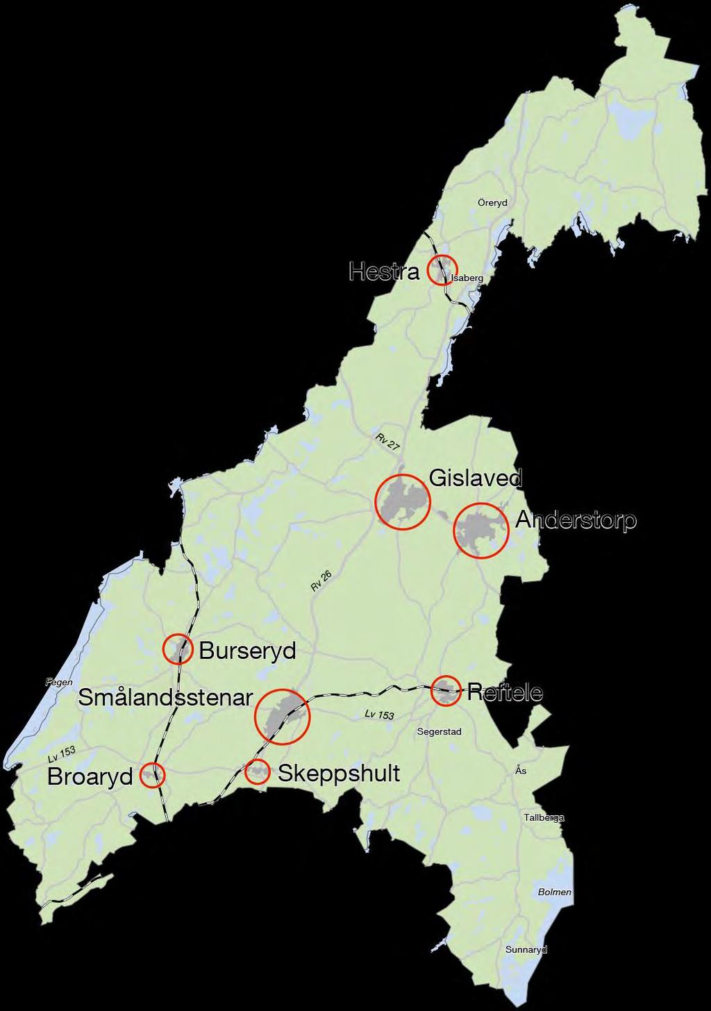 KOMMUNFAKTA ÅTTA TÄTORTER MED EGEN KARAKTÄR: 29 600 invånare (okt 2017)