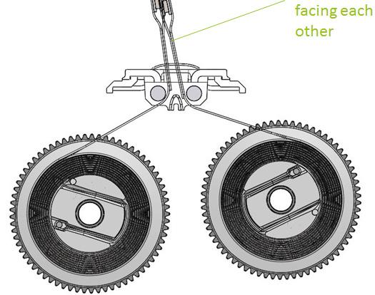 7. Ta bort sprinten, bältet är nu fritt att ta ut ur lyften. 8. Om du behöver byta ut även det andra bältet, gör likadant på motsatt sida. 9.