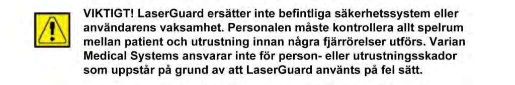 Vid användning av automatiska fjärrörelser ska användarna utföra en testkörning före behandling i valvet för att kontrollera riskerna för