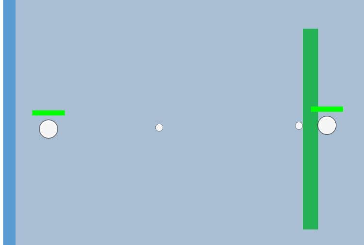 Figur 28 Exempel på en oavgjord match, där båda robotarna fastnar på sina startsidor. 5.3 Slutsatser Den första slutsatsen som kan dras från resultatet är att systemet fungerade utefter kriterierna.