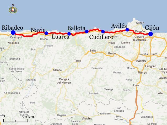Den norra vägen, Gijón - Ribadeo, 7 nätter 5(7) Pris och period Enligt information på vår hemsida www.vandra.se Antal deltagare Från en person och upp till nio.