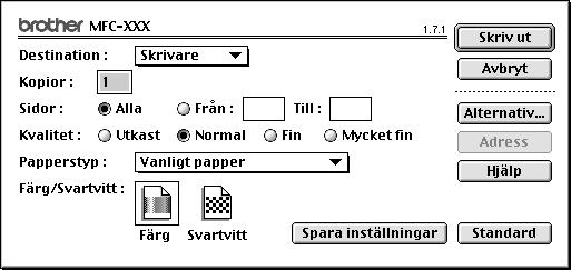 Så här skriver du ut dokumentet: 3 Från ditt Macintosh-program klickar du på Arkiv-menyn och väljer Sidinställning.