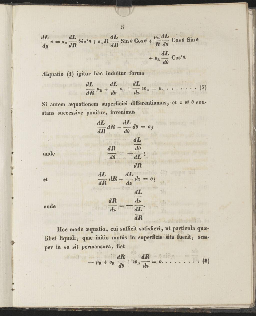 s -~rv Fr tji Sin*0 + 8*R %j7 Sin # Cos0 4- Cos 0 Sin 0 dy dr dli R db, 4- a«cos 0. " d» iequatio (i) igitur liac induitur forma dl,.